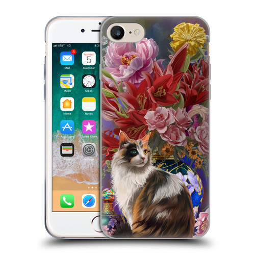 Nene Thomas Art Cat With Bouquet Of Flowers Soft Gel Case for Apple iPhone 7 / 8 / SE 2020 & 2022