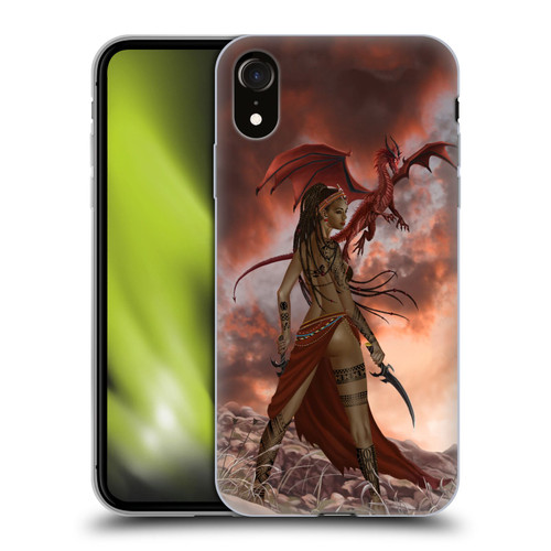 Nene Thomas Art African Warrior Woman & Dragon Soft Gel Case for Apple iPhone XR