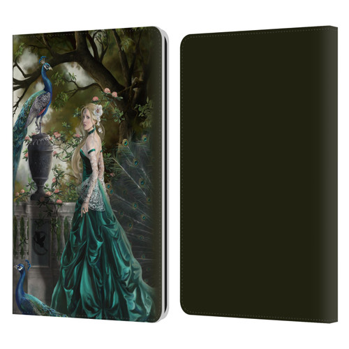 Nene Thomas Art Peacock & Princess In Emerald Leather Book Wallet Case Cover For Amazon Kindle Paperwhite 1 / 2 / 3