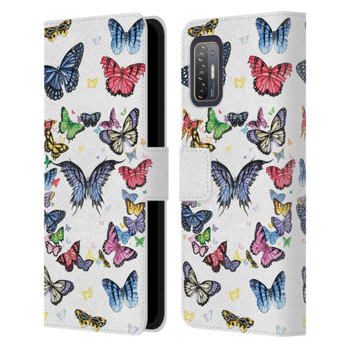 Nene Thomas Art Butterfly Pattern Leather Book Wallet Case Cover For HTC Desire 21 Pro 5G