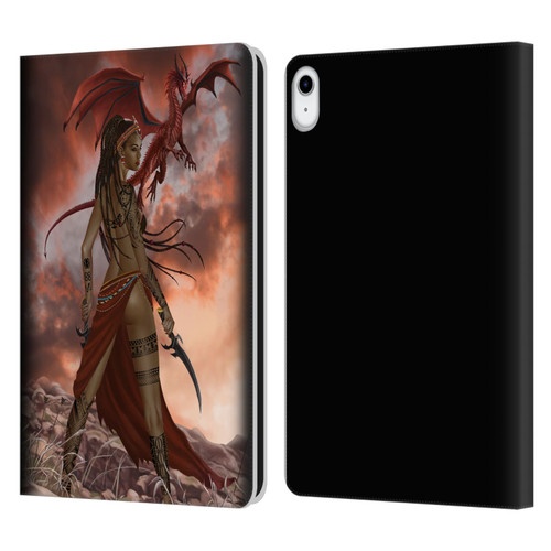 Nene Thomas Art African Warrior Woman & Dragon Leather Book Wallet Case Cover For Apple iPad 10.9 (2022)