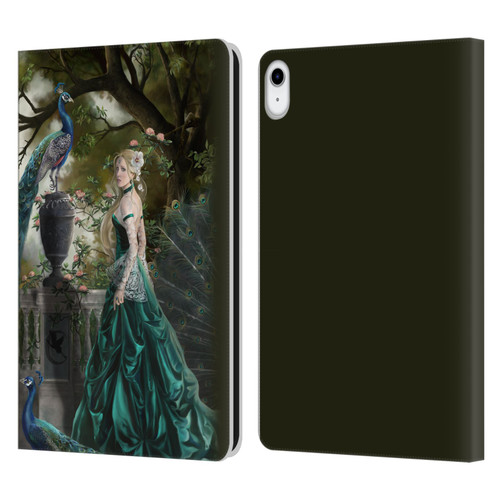 Nene Thomas Art Peacock & Princess In Emerald Leather Book Wallet Case Cover For Apple iPad 10.9 (2022)