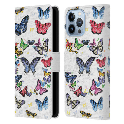 Nene Thomas Art Butterfly Pattern Leather Book Wallet Case Cover For Apple iPhone 13 Pro Max