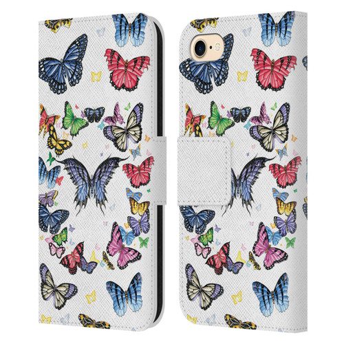 Nene Thomas Art Butterfly Pattern Leather Book Wallet Case Cover For Apple iPhone 7 / 8 / SE 2020 & 2022