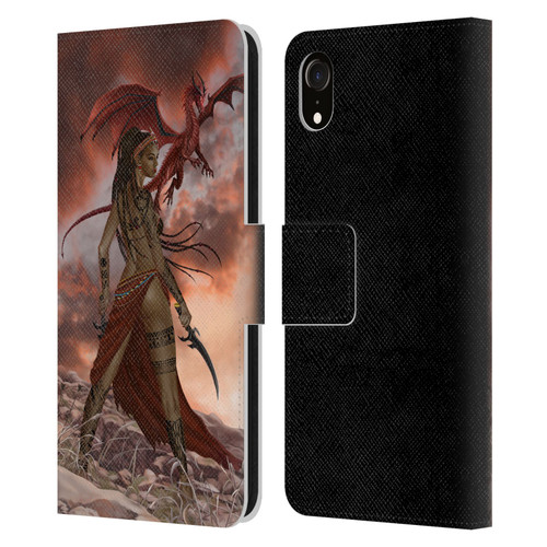 Nene Thomas Art African Warrior Woman & Dragon Leather Book Wallet Case Cover For Apple iPhone XR