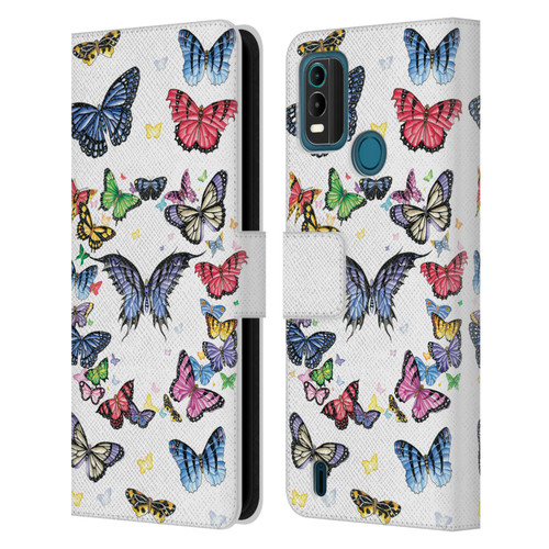 Nene Thomas Art Butterfly Pattern Leather Book Wallet Case Cover For Nokia G11 Plus