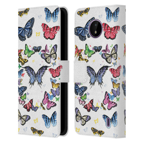 Nene Thomas Art Butterfly Pattern Leather Book Wallet Case Cover For Nokia C10 / C20