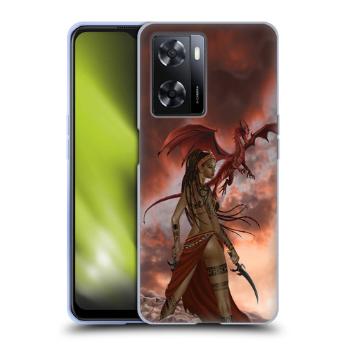 Nene Thomas Art African Warrior Woman & Dragon Soft Gel Case for OPPO A57s