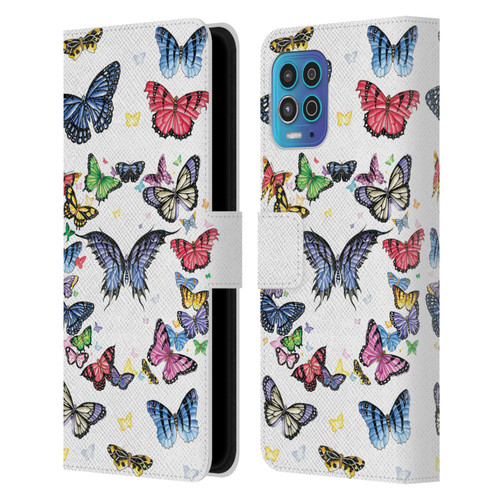 Nene Thomas Art Butterfly Pattern Leather Book Wallet Case Cover For Motorola Moto G100