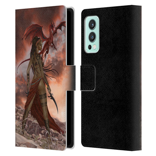 Nene Thomas Art African Warrior Woman & Dragon Leather Book Wallet Case Cover For OnePlus Nord 2 5G