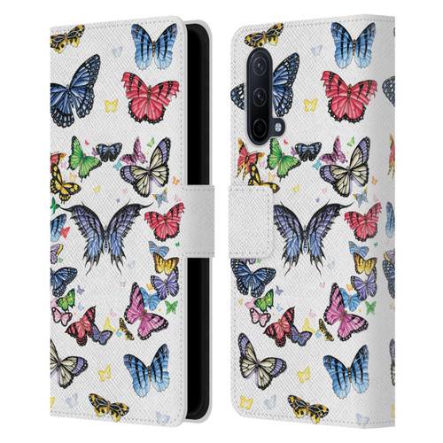 Nene Thomas Art Butterfly Pattern Leather Book Wallet Case Cover For OnePlus Nord CE 5G