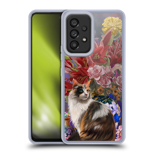 Nene Thomas Art Cat With Bouquet Of Flowers Soft Gel Case for Samsung Galaxy A53 5G (2022)
