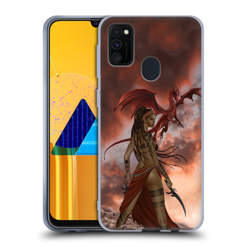 Nene Thomas Art African Warrior Woman & Dragon Soft Gel Case for Samsung Galaxy M30s (2019)/M21 (2020)