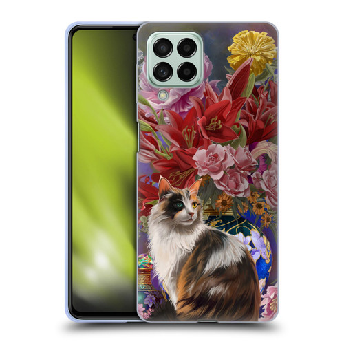 Nene Thomas Art Cat With Bouquet Of Flowers Soft Gel Case for Samsung Galaxy M53 (2022)