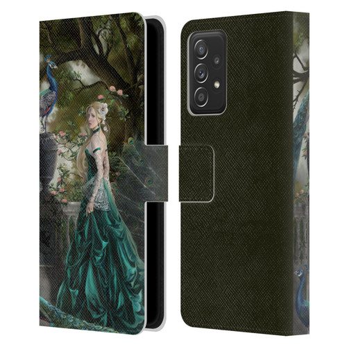 Nene Thomas Art Peacock & Princess In Emerald Leather Book Wallet Case Cover For Samsung Galaxy A53 5G (2022)