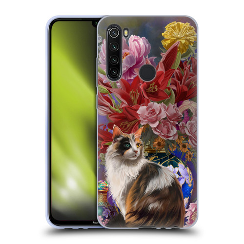 Nene Thomas Art Cat With Bouquet Of Flowers Soft Gel Case for Xiaomi Redmi Note 8T