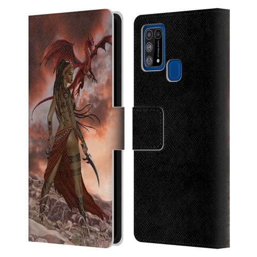 Nene Thomas Art African Warrior Woman & Dragon Leather Book Wallet Case Cover For Samsung Galaxy M31 (2020)