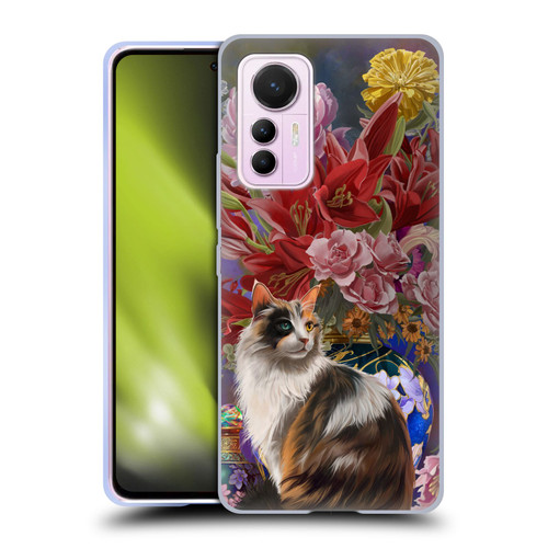 Nene Thomas Art Cat With Bouquet Of Flowers Soft Gel Case for Xiaomi 12 Lite