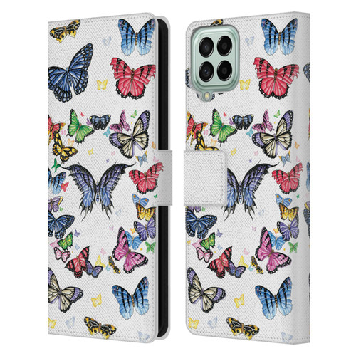 Nene Thomas Art Butterfly Pattern Leather Book Wallet Case Cover For Samsung Galaxy M53 (2022)