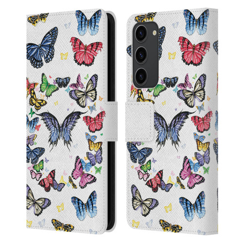 Nene Thomas Art Butterfly Pattern Leather Book Wallet Case Cover For Samsung Galaxy S23+ 5G