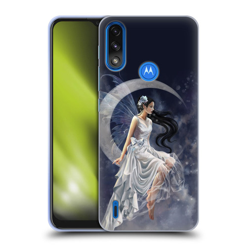 Nene Thomas Crescents Winter Frost Fairy On Moon Soft Gel Case for Motorola Moto E7 Power / Moto E7i Power