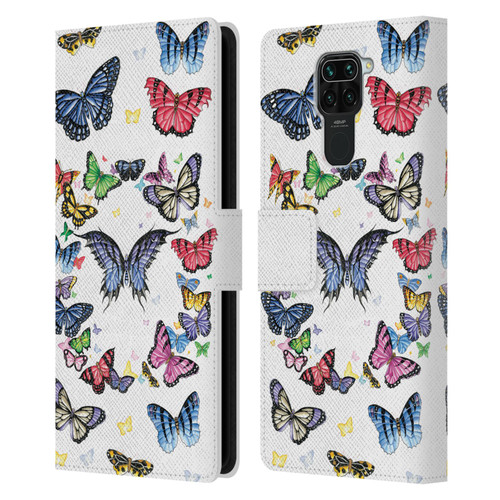 Nene Thomas Art Butterfly Pattern Leather Book Wallet Case Cover For Xiaomi Redmi Note 9 / Redmi 10X 4G