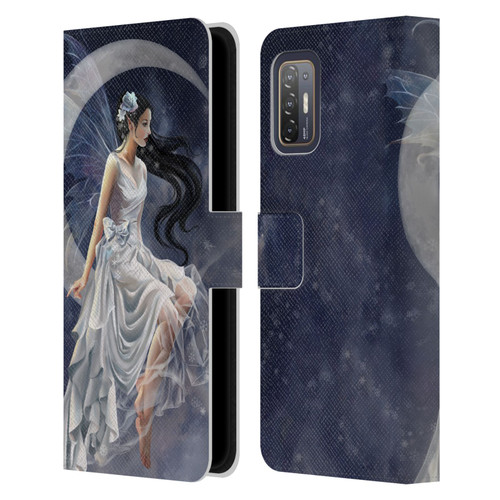 Nene Thomas Crescents Winter Frost Fairy On Moon Leather Book Wallet Case Cover For HTC Desire 21 Pro 5G