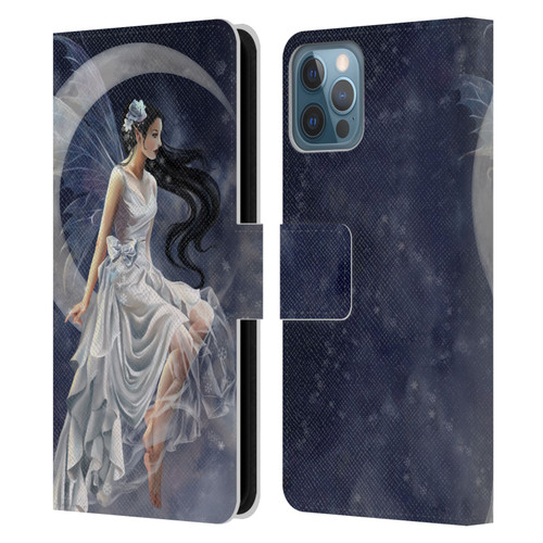 Nene Thomas Crescents Winter Frost Fairy On Moon Leather Book Wallet Case Cover For Apple iPhone 12 / iPhone 12 Pro