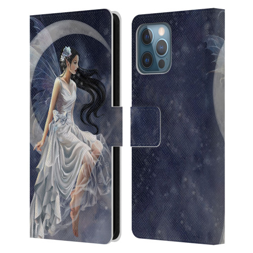 Nene Thomas Crescents Winter Frost Fairy On Moon Leather Book Wallet Case Cover For Apple iPhone 12 Pro Max