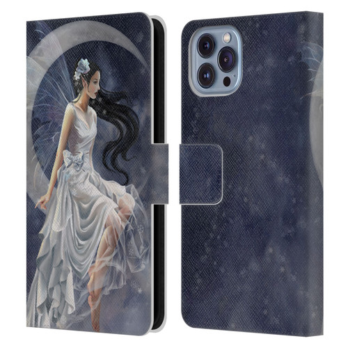 Nene Thomas Crescents Winter Frost Fairy On Moon Leather Book Wallet Case Cover For Apple iPhone 14