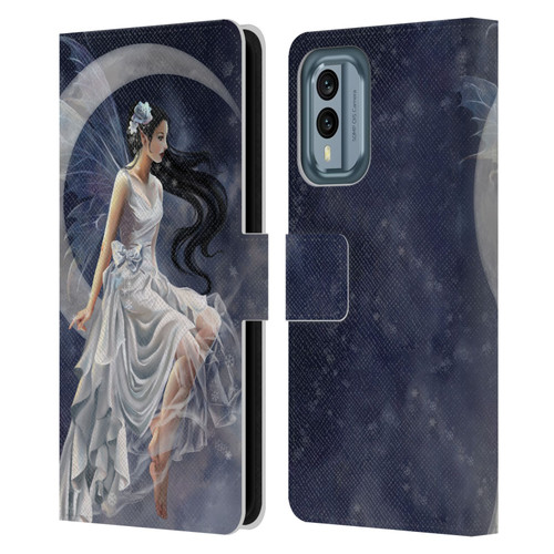 Nene Thomas Crescents Winter Frost Fairy On Moon Leather Book Wallet Case Cover For Nokia X30