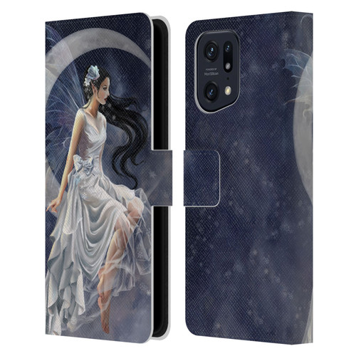 Nene Thomas Crescents Winter Frost Fairy On Moon Leather Book Wallet Case Cover For OPPO Find X5
