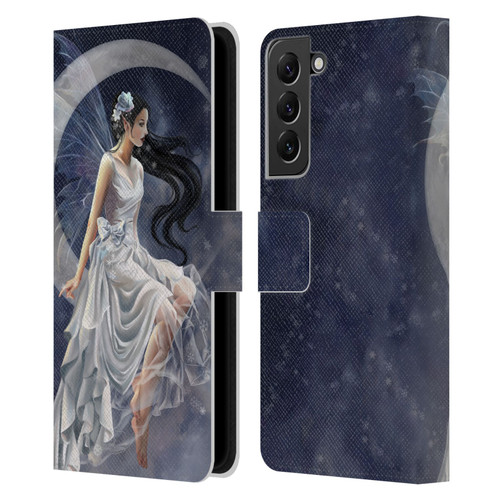 Nene Thomas Crescents Winter Frost Fairy On Moon Leather Book Wallet Case Cover For Samsung Galaxy S22+ 5G