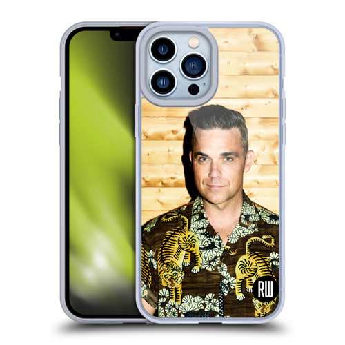 Robbie Williams Calendar Tiger Print Shirt Soft Gel Case for Apple iPhone 13 Pro Max