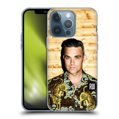 Robbie Williams Calendar Tiger Print Shirt Soft Gel Case for Apple iPhone 13 Pro