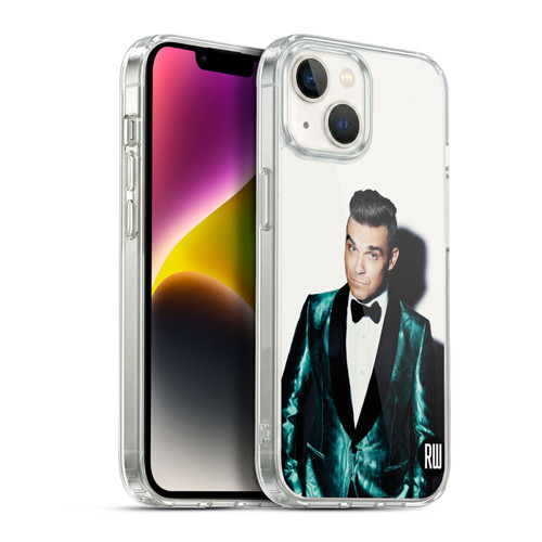 Robbie Williams Calendar White Background Soft Gel Case for Apple iPhone 14