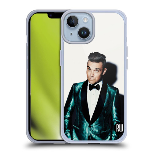 Robbie Williams Calendar White Background Soft Gel Case for Apple iPhone 14