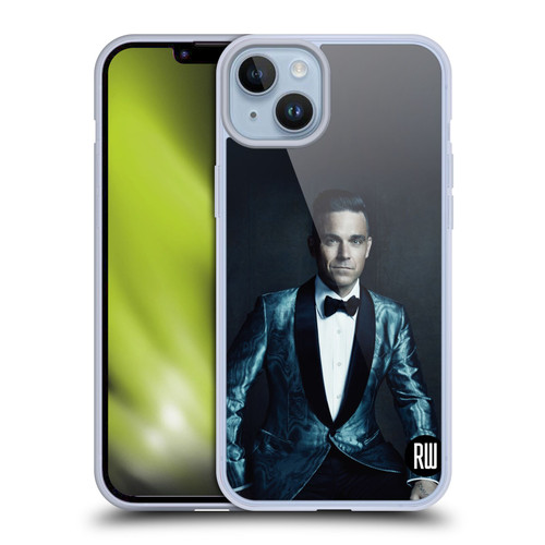 Robbie Williams Calendar Dark Background Soft Gel Case for Apple iPhone 14 Plus