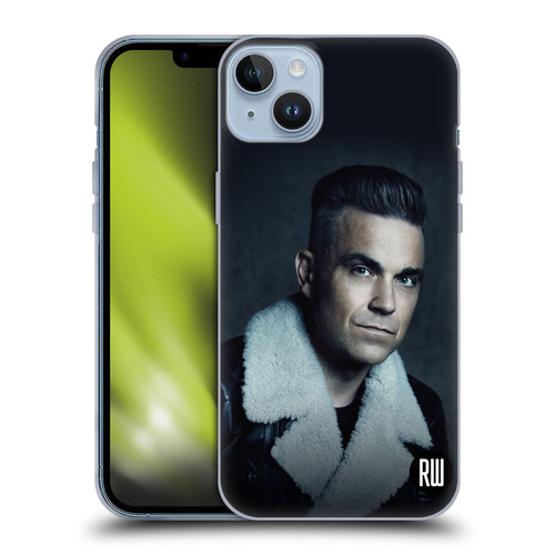 Robbie Williams Calendar Leather Jacket Soft Gel Case for Apple iPhone 14 Plus