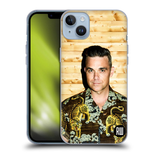 Robbie Williams Calendar Tiger Print Shirt Soft Gel Case for Apple iPhone 14 Plus