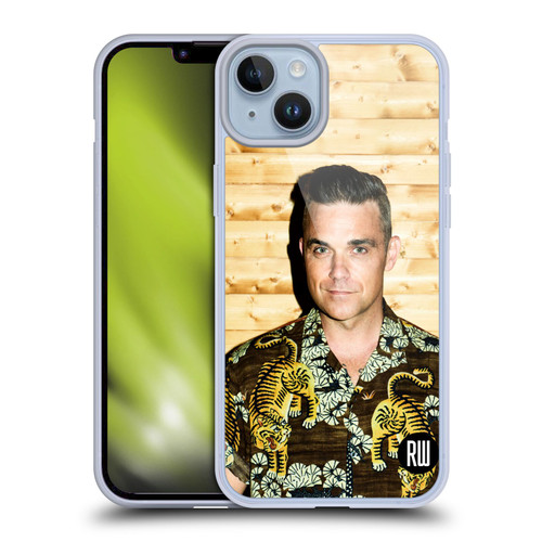 Robbie Williams Calendar Tiger Print Shirt Soft Gel Case for Apple iPhone 14 Plus