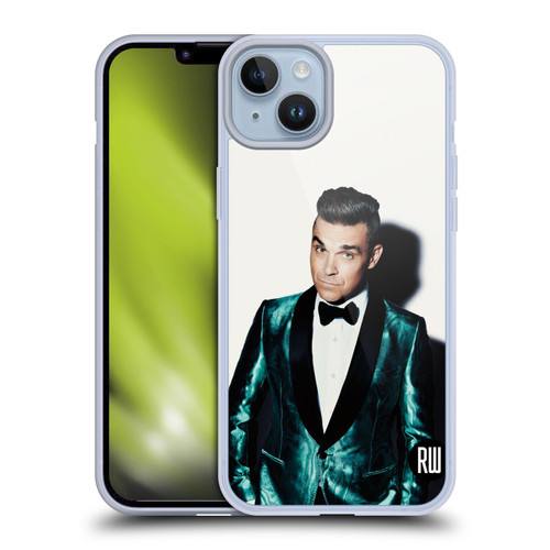 Robbie Williams Calendar White Background Soft Gel Case for Apple iPhone 14 Plus