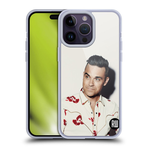 Robbie Williams Calendar Floral Shirt Soft Gel Case for Apple iPhone 14 Pro Max