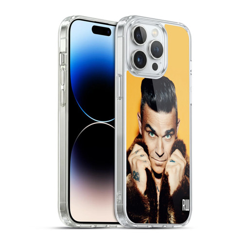 Robbie Williams Calendar Fur Coat Soft Gel Case for Apple iPhone 14 Pro Max & MagSafe