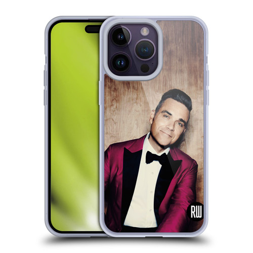 Robbie Williams Calendar Magenta Tux Soft Gel Case for Apple iPhone 14 Pro Max