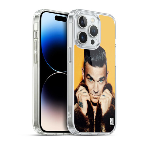 Robbie Williams Calendar Fur Coat Soft Gel Case for Apple iPhone 14 Pro & MagSafe