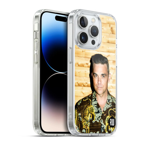 Robbie Williams Calendar Tiger Print Shirt Soft Gel Case for Apple iPhone 14 Pro & MagSafe