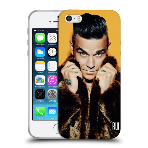 Robbie Williams Calendar Fur Coat Soft Gel Case for Apple iPhone 5 / 5s / iPhone SE 2016