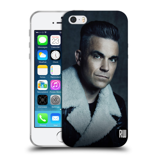 Robbie Williams Calendar Leather Jacket Soft Gel Case for Apple iPhone 5 / 5s / iPhone SE 2016