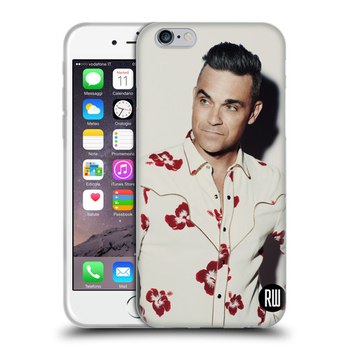 Robbie Williams Calendar Floral Shirt Soft Gel Case for Apple iPhone 6 / iPhone 6s
